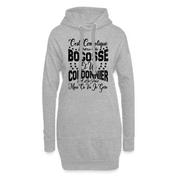 c'est compliqué d'être un Bogosse et un Cordonnier - Sweat-shirt à capuche long Femme - gris chiné - Devant