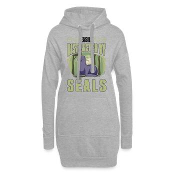 Easily distracted by Seal Robbe Seelöwe - Hoodie-Kleid - Grau meliert - Vorne