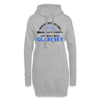 Clarinettes Homme Clarinettiste Clarinettiste - Sweat-shirt à capuche long Femme - gris chiné - Devant