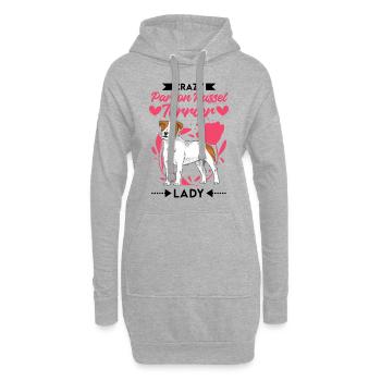 Crazy Parson Russel Terrier dame - Sweat-shirt à capuche long Femme - gris chiné - Devant