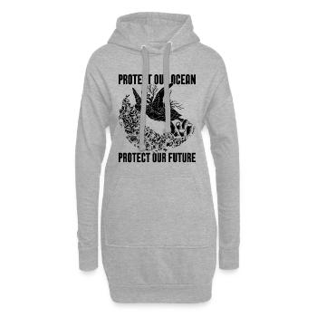Protect Our Ocean Underwater Sea Marine Biologist - Hoodie-Kleid - Grau meliert - Vorne