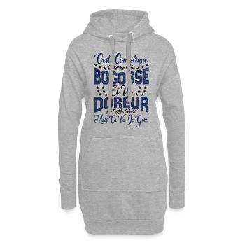 c'est compliqué d'être un Bogosse et un Doreur. - Sweat-shirt à capuche long Femme - gris chiné - Devant