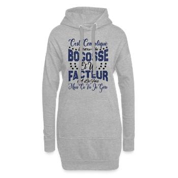 c'est compliqué d'être un Bogosse et un Facteur. - Sweat-shirt à capuche long Femme - gris chiné - Devant