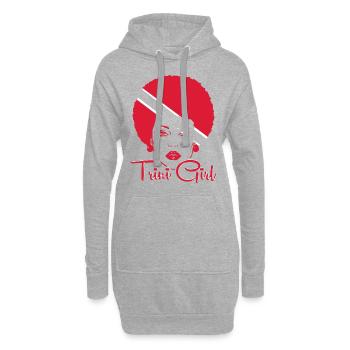 Fille de Trinité-et-Tobago - Sweat-shirt à capuche long Femme - gris chiné - Devant