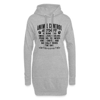 Travailleur en contrôle des animaux Chien Catcher Animal Officer - Sweat-shirt à capuche long Femme - gris chiné - Devant