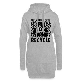 Don't Waste Our Future Recycling Go Green Recycler - Hoodie-Kleid - Grau meliert - Vorne