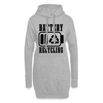 Battery Recycling Eco Friendly Go Green Recycler - Hoodie-Kleid - Grau meliert - Vorne