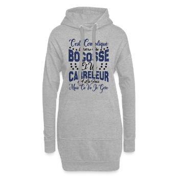 c'est compliqué d'être un Bogosse et un Carreleur. - Sweat-shirt à capuche long Femme - gris chiné - Devant