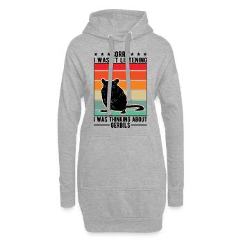 Gerbille Cadeau Rat de course mongol Gerbille - Sweat-shirt à capuche long Femme - gris chiné - Devant