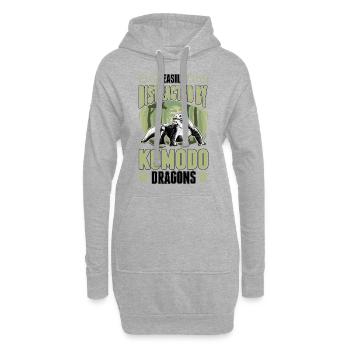 Easily distracted by Komodo Dragons Waran - Hoodie-Kleid - Grau meliert - Vorne