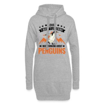 Pinguin Penguin Kaiserpinguin Gelbaugenpinguin - Hoodie-Kleid - Grau meliert - Vorne