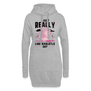 J’aime beaucoup la salamandre à queue d’Axolotl - Sweat-shirt à capuche long Femme - gris chiné - Devant