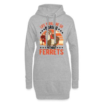 Amoureux du furet Cadeau furet - Sweat-shirt à capuche long Femme - gris chiné - Devant