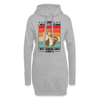 Frettchen Liebhaber Ferret Geschenk - Hoodie-Kleid - Grau meliert - Vorne