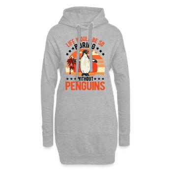 Pinguin Penguin Kaiserpinguin Gelbaugenpinguin - Hoodie-Kleid - Grau meliert - Vorne