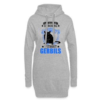 Gerbille Cadeau Rat de course mongol Gerbille - Sweat-shirt à capuche long Femme - gris chiné - Devant