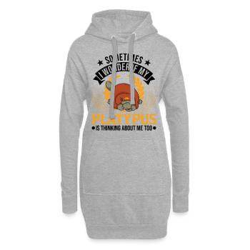 Ornithorynque Orthographe Ornithorynque - Sweat-shirt à capuche long Femme - gris chiné - Devant