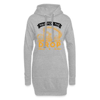 Attendez les montagnes russes drop rollercoaster ride - Sweat-shirt à capuche long Femme - gris chiné - Devant