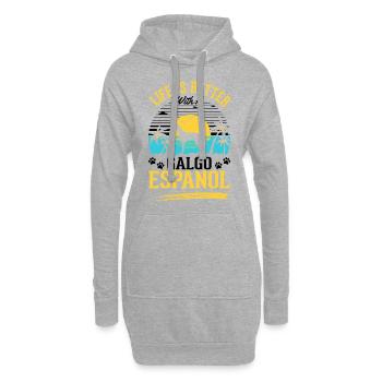 Life is better with a Galgo Espanol - Hoodie Dress - heather grey - Front