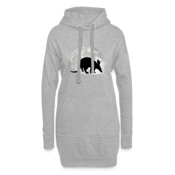 Erdferkel Mond - Hoodie-Kleid - Grau meliert - Vorne