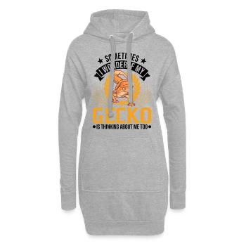 Gecko Cadeau Léopard Gecko - Sweat-shirt à capuche long Femme - gris chiné - Devant
