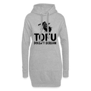 Tofu Doesn't Scream Veganism No Meat Vegan Lover - Hoodie-Kleid - Grau meliert - Vorne