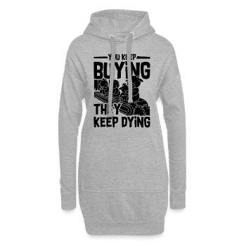 You Keep Buying Veganism Animal Rights Vegan Lover - Hoodie-Kleid - Grau meliert - Vorne