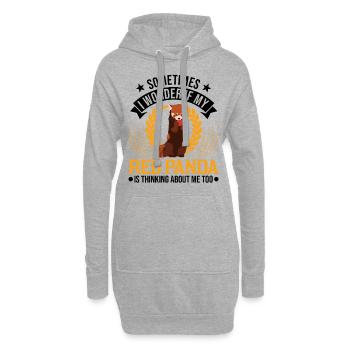 Red Panda Cadeau Chat Ours Panda Rouge - Sweat-shirt à capuche long Femme - gris chiné - Devant
