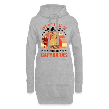 Capybara Cadeau Capibara capybara - Sweat-shirt à capuche long Femme - gris chiné - Devant