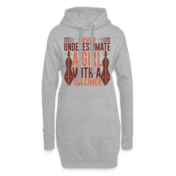 Instrument Dulcimer Girl - Sweat-shirt à capuche long Femme - gris chiné - Devant