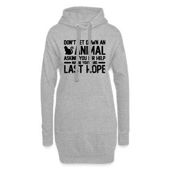 Ne laissez pas tomber un amoureux des animaux sans abri abandonné - Sweat-shirt à capuche long Femme - gris chiné - Devant
