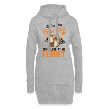 Amoureux du furet Cadeau furet - Sweat-shirt à capuche long Femme - gris chiné - Devant