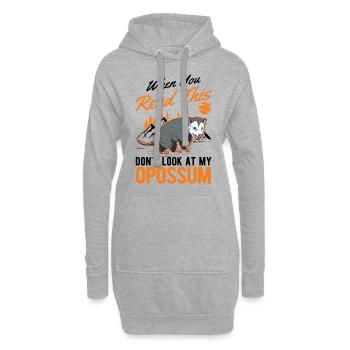 Opossum Cadeau Marsupial Opossum - Sweat-shirt à capuche long Femme - gris chiné - Devant