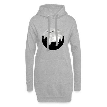 Marmotte Lune Jour de la marmotte de la forêt Marmotte - Sweat-shirt à capuche long Femme - gris chiné - Devant