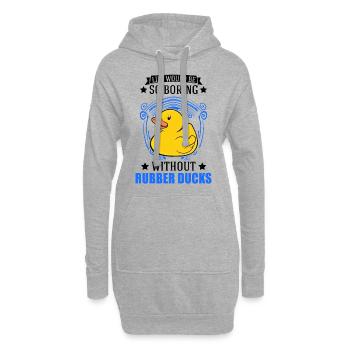Rubber Duck Gift Squeaky Duck Bathing Duck - Sweat-shirt à capuche long Femme - gris chiné - Devant