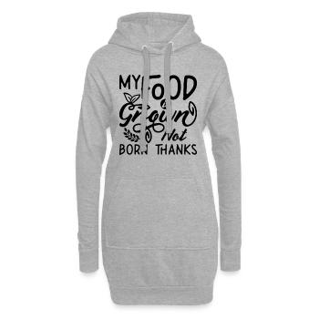 Ma nourriture est cultivée Chef végétalien Légumes Chefs végétaliens - Sweat-shirt à capuche long Femme - gris chiné - Devant