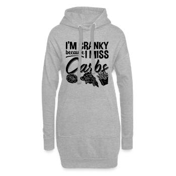 I'm Cranky Because Healthy Living Low Carb Lover - Hoodie-Kleid - Grau meliert - Vorne