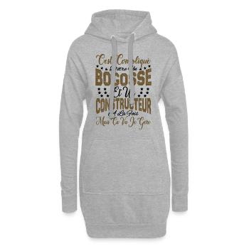 c'est compliqué être un Bogosse et un Constructeur - Sweat-shirt à capuche long Femme - gris chiné - Devant