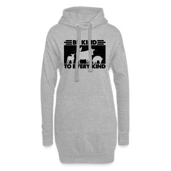 Soyez gentil avec les amateurs de régime végétalien rétro et sain - Sweat-shirt à capuche long Femme - gris chiné - Devant