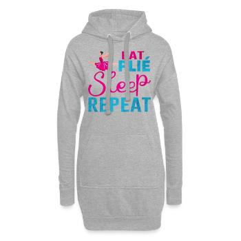 Ballet Danseuse Ballerina Ballet - Sweat-shirt à capuche long Femme - gris chiné - Devant