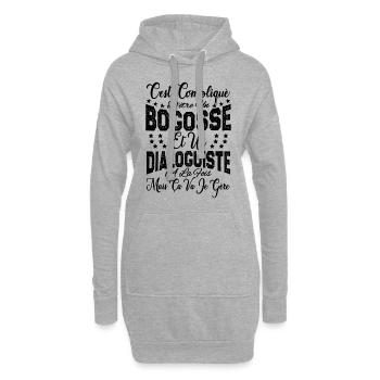 c'est compliqué être un Bogosse et un Dialoguiste. - Sweat-shirt à capuche long Femme - gris chiné - Devant