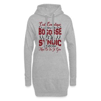 c'est compliqué d'être un Bogosse et un Syndic. - Sweat-shirt à capuche long Femme - gris chiné - Devant