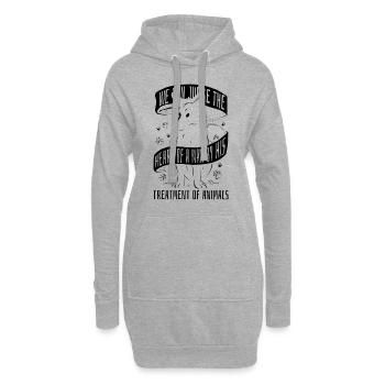 Nous pouvons juger du bien-être des animaux Adoption Animal Workers - Sweat-shirt à capuche long Femme - gris chiné - Devant