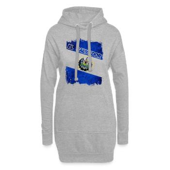 El Salvador Flagge - Hoodie-Kleid - Grau meliert - Vorne