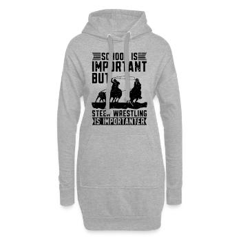 School Is Important Tie Down Roping Steer Wrestler - Hoodie-Kleid - Grau meliert - Vorne