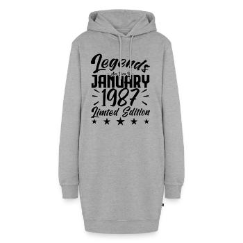 Geboren im Januar 1987. Geburtstagsgeschenk. - Hoodie-Kleid - Grau meliert - Vorne