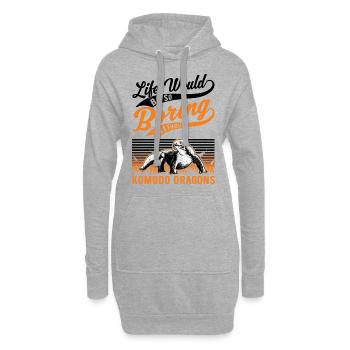 Komodowaran Waran Komododrache - Hoodie-Kleid - Grau meliert - Vorne