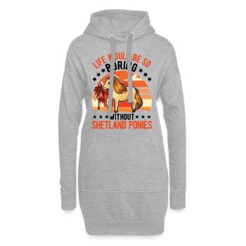 Shetland Pony Geschenk Shetty - Hoodie-Kleid - Grau meliert - Vorne