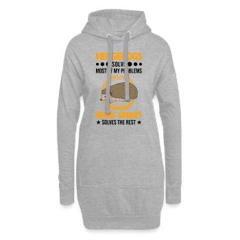 Igel Geschenk Stacheligel - Hoodie-Kleid - Grau meliert - Vorne