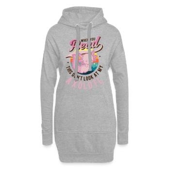 Axolotl Queue Cadeau Amphibien Axolotl - Sweat-shirt à capuche long Femme - gris chiné - Devant